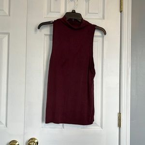 Me to we maroon mock turtleneck tank